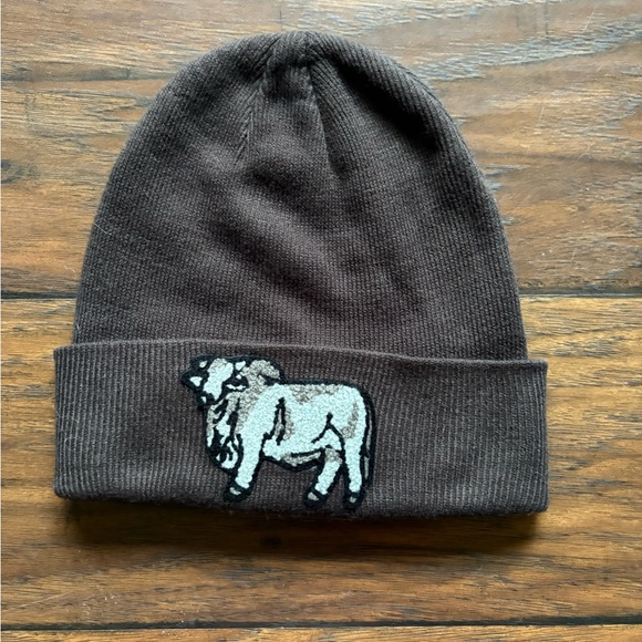 2 Fly Co. Accessories - Brown Beanie with Embroidered Animal Design
